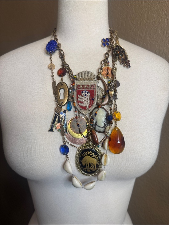 Madame Fortuna Jewelry - VINTAGE RARE MADAME FORTUNA MULTI STRAND CHARM NECKLACE